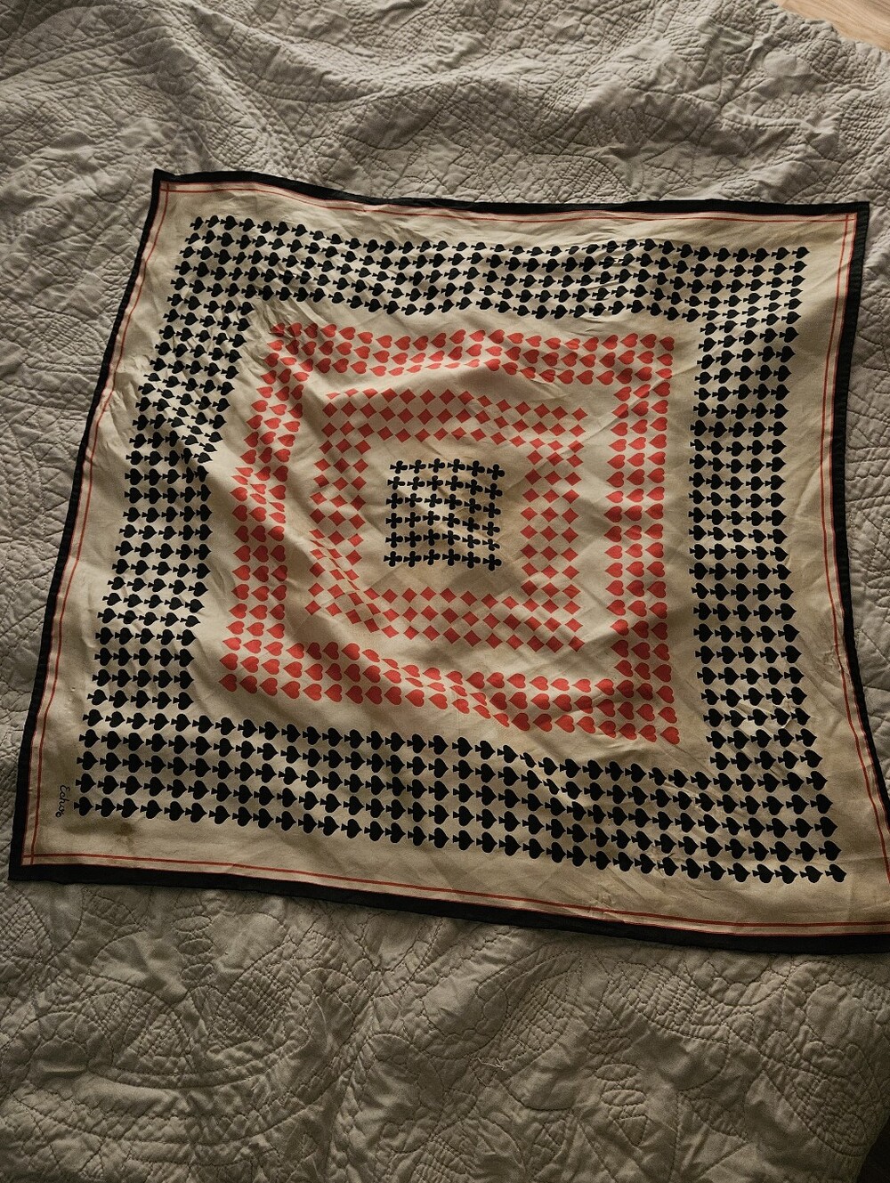 Classic Printed Silk-Feel Square Scarf by